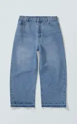 CALCA QUADRO CREATIONS SIDE DART DENIM BAGGY