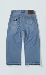 CALCA QUADRO CREATIONS SIDE DART DENIM BAGGY