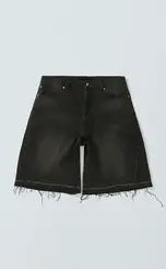 BERMUDA QUADRO CREATIONS SIDE DART DENIM SUPER BAGGY