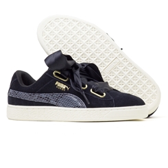 puma suede heart preto
